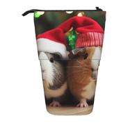 KCGSDEGV Trousse à crayons extensible avec motifs d'animaux de Noël pour stylos scolaires, maquillage et voyage pour étudiants et artistes, Noir , Taille unique, Cartable