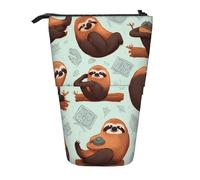 KCGSDEGV Trousse à crayons extensible avec motifs d'animaux marron pour stylos scolaires, maquillage et voyage pour étudiants et artistes, Noir , Taille unique, Cartable