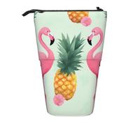 KCGSDEGV Trousse à crayons extensible avec motifs de flamants roses et ananas pour l'école, le maquillage et les voyages pour étudiants et artistes, Noir , Taille unique, Cartable