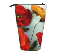 KCGSDEGV Trousse à crayons extensible avec motifs de fleurs et pétales pour l'école, le maquillage et les voyages pour étudiants et artistes, Noir , Taille unique, Cartable