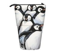 KCGSDEGV Trousse à crayons extensible avec motifs de pingouins mignons pour stylos scolaires, maquillage et voyage pour étudiants et artistes, Noir , Taille unique, Cartable