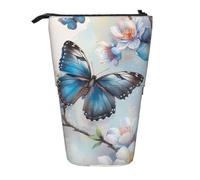 KCGSDEGV Trousse à crayons extensible avec motifs papillons et fleurs pour l'école, le maquillage et les voyages pour étudiants et artistes, Noir , Taille unique, Cartable