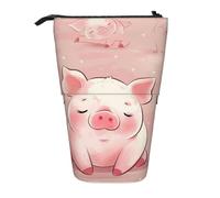 KCGSDEGV Trousse à crayons extensible rose avec motifs d'animaux mignons pour l'école, le maquillage et les voyages pour étudiants et artistes, Noir , Taille unique, Cartable