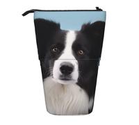 KCGSDEGV Trousse à crayons extensible sur pied avec imprimé Border Collie pour stylos scolaires, maquillage et voyage pour étudiants et artistes, Noir , Taille unique, Cartable