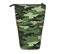 KCGSDEGV Trousse à crayons extensible verte avec imprimé camouflage militaire pour stylos scolaires, maquillage et voyage pour étudiants et artistes, Noir , Taille unique, Cartable
