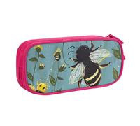 KCGSDEGV Trousse à crayons imprimée « Bees at Work » pour filles et garçons, grande capacité, jolie trousse à crayons, boîte de rangement pour papeterie, noir, rose, Taille unique, Cartable
