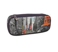 KCGSDEGV Trousse à crayons imprimée Love from New York pour étudiants, filles, garçons, jolie trousse à crayons en cuir pour enfants, hommes et femmes, Noir , Taille unique, Cartable