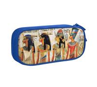 KCGSDEGV Trousse à crayons imprimée « Women in Ancient Egypt » pour filles et garçons, grande capacité, jolie trousse à crayons, boîte de rangement pour papeterie, noir, bleu, Taille unique, Cartable
