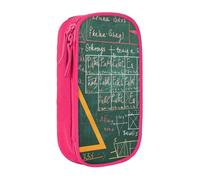 KCGSDEGV Trousse à crayons noire avec formules formes, théorie, leçon de mathématiques, mot, grande capacité, jolie trousse à crayons pour l'école, les filles et les garçons, rose, Taille unique,