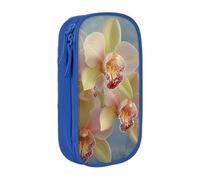 KCGSDEGV Trousse à crayons noire avec impression d'orchidées, grande capacité, boîte de rangement pour l'école filles et garçons, bleu, Taille unique, Cartable