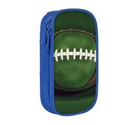 KCGSDEGV Trousse à crayons noire avec imprimé ballon de football vert, grande capacité, boîte de rangement pour écolière, filles et garçons, bleu, Taille unique, Cartable