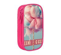 KCGSDEGV Trousse à crayons noire avec imprimé barbe à papa - Grande capacité - Jolie trousse à crayons - Boîte de rangement pour l'école - Pour filles et garçons, rose, Taille unique, Cartable