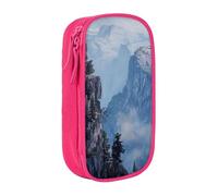 KCGSDEGV Trousse à crayons noire avec imprimé falaise canadienne Smokey Mountain, grande capacité, jolie trousse à crayons pour l'école filles et garçons, rose, Taille unique, Cartable