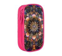 KCGSDEGV Trousse à crayons noire avec imprimé mandala rectangulaire, grande capacité, boîte de rangement pour l'école filles et garçons, rose, Taille unique, Cartable