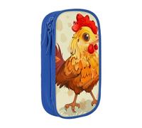 KCGSDEGV Trousse à crayons noire avec imprimé poule - Grande capacité - Jolie trousse à crayons - Boîte de rangement pour l'école - Pour filles et garçons, bleu, Taille unique, Cartable