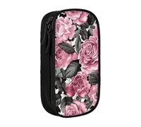 KCGSDEGV Trousse à crayons noire avec joli motif léopard imprimé rose, grande capacité, boîte de rangement pour écolière, filles et garçons, Noir , Taille unique, Cartable