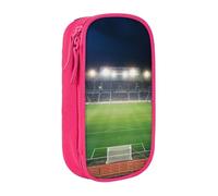 KCGSDEGV Trousse à crayons noire avec lumière de champ de football Satdium imprimée nuit, grande capacité, jolie trousse à crayons pour l'école filles et garçons, rose, Taille unique, Cartable
