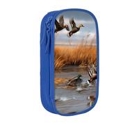 KCGSDEGV Trousse à crayons noire avec motif de canard sauvage 2 de chasse - Grande capacité - Jolie trousse à crayons - Boîte de rangement pour l'école - Pour filles et garçons, bleu, Taille unique,