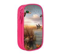 KCGSDEGV Trousse à crayons noire avec motif de canards sauvages volants de chasse 6 imprimés, grande capacité, boîte de rangement pour l'école filles et garçons, rose, Taille unique, Cartable