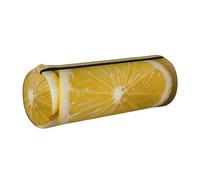 KCGSDEGV Trousse à crayons ronde en cuir avec imprimé citron jaune - Pour l'école, les filles et les garçons, blanc, Taille unique, Cartable