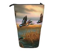 KCGSDEGV Trousse extensible à 7 motifs de canards sauvages volants pour stylos scolaires, maquillage et voyage pour étudiants et artistes, Noir , Taille unique, Cartable