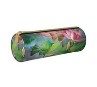 KCGSDEGV Trousse ronde en cuir avec imprimé Spirit of the Flowers - Jolie trousse à crayons - Boîte de rangement pour l'école - Pour filles et garçons, blanc, Taille unique, Cartable