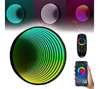KCHBSE 30cm/50cm/70cm LED Miroir Infini avec Télécommande 3D Octogone Miroir Mural Infini Multi Couleur Changeante Lumière LED Cadre de Miroir Mural Infini,30cm