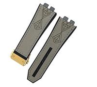 KCHSRKHXC 17 * 27mm Leather Rubber Silicone Watchband For Big Bang 42mm 441 440 Calfskin Quick Release Watch Strap