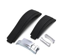 KCHSRKHXC 20 mm 21 mm pour sangle de montre en caoutchouc avec boucle argentée et arcs d'arc