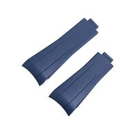 KCHSRKHXC 20mm Rubber Watch Band Black Adjustable Fold Buckle For Strap GMT OYSTERFLEX Bracelet