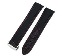 KCHSRKHXC 21 mm 22 mm extrémité incurvée Bleu Red tissu haute densité Nylon Rubber Watch Band 19 mm 20 mm For Omega 300 Planet Ocean AT150 STRAP