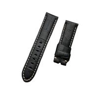 KCHSRKHXC 22 mm 24 mm 26 mm noir marron bleu vert gris gris veau de bambou en cuir bambou watchband compatible avec bracelet watch brandard tang boucle (sangle noire 3, 24 mm sans boucle)