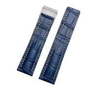 KCHSRKHXC 22mm 24mm Genuine Leather Strap Watch Band For Breitling mens watch cow leather bracelet with Deployment buckle