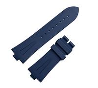 KCHSRKHXC 25mm * 8mm Rubber Silicone WatchBand for Overseas Watch Bnad Black Blue Waterproof Sport Strap Watch Strap