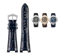 KCHSRKHXC 25X13mm notch Leather Watch Strap + connector For Patek Philippe Nautilus 5711 5726 5712g watchband wristband Bracelet