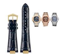 KCHSRKHXC 25X13mm notch Leather Watch Strap + connector For Patek Philippe Nautilus 5711 5726 5712g watchband wristband Bracelet