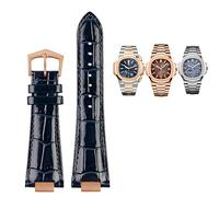 KCHSRKHXC 25X13mm notch Leather Watch Strap + connector For Patek Philippe Nautilus 5711 5726 5712g watchband wristband Bracelet