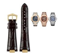 KCHSRKHXC 25X13mm notch Leather Watch Strap + connector For Patek Philippe Nautilus 5711 5726 5712g watchband wristband Bracelet