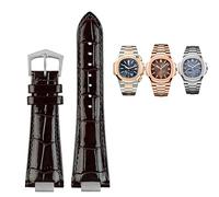 KCHSRKHXC 25X13mm notch Leather Watch Strap + connector For Patek Philippe Nautilus 5711 5726 5712g watchband wristband Bracelet
