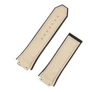 KCHSRKHXC 29 * 19 mm en caoutchouc en silicone watchband band watch brandle compatible avec 30 mm série (couleur: sangle beige, taille noire de taille)