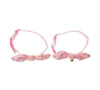 KCHSRKHXC 2pcs Collier de chiot mignon réglable avec Bell Charm Fabric Collier de fleur de compagnie pour chiens et chats Bijoux élégants décoratifs pour les mariages