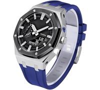 KCHSRKHXC 5th Gen Metal Watch Case+Rubber Band Mod Kit，For GM2100 Ga2100/GA2110 Stainless Steel Bezel Strap Modfication Men's Watch Modding Replacement Accessories Set