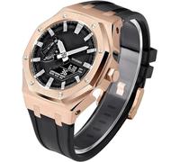 KCHSRKHXC 5th Gen Metal Watch Case+Rubber Band Mod Kit，For GM2100 Ga2100/GA2110 Stainless Steel Bezel Strap Modfication Men's Watch Modding Replacement Accessories Set