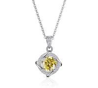 KCHSRKHXC Accessoires 1 D Couleur Bleu Rose Vert Moissanite Pendentif Colliers pour Femmes Collier de Diamants pour Femmes - Anniversaire de la Saint-Valentin