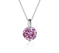 KCHSRKHXC Accessoires Collier pendentif Moissanite 1 à 3ct pour femmes, colliers en diamant Moissanite couleur D jaune/bleu/rose, bijoux pour femme maman