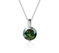 KCHSRKHXC Accessoires Collier pendentif Moissanite 1 à 3ct pour femmes, colliers en diamant Moissanite couleur D jaune/bleu/rose, bijoux pour femme maman