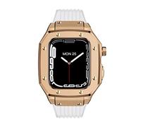 KCHSRKHXC Alloy Watch Case Strap For Series 7 6 5 4 SE 45mm 42mm 44mm Metal Frame Modification Business casual style watch Strap