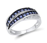 KCHSRKHXC Anneau pour femmes Chic Femme Blue Nano Cubic Zirconia Ring Jewelry