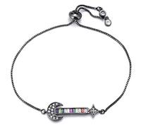 KCHSRKHXC Bijou de mariage réglable en forme de lune et d'étoile avec pendentif en forme de guitare en oxyde de zirconium