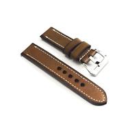 KCHSRKHXC Bracelet de montre en cuir de vache rétro fait à la main 20 mm, 22 mm, 24 mm, bracelet épais vintage avec boucle polie, 24mm, Standard, Standard